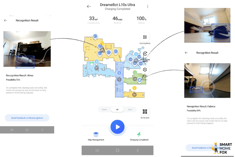 Die umfahrenen Gegenstände werden in der Dreame Home App angezeigt.